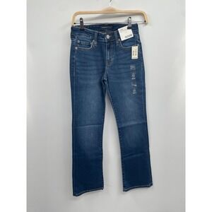 Aeropostale Curvy Jeans Womens 000 Reg Blue Denim Stretch Mid Rise Bootcut NWT